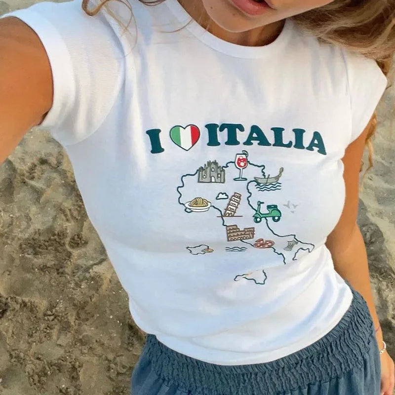 Italy Love Crop Top — vista frontale