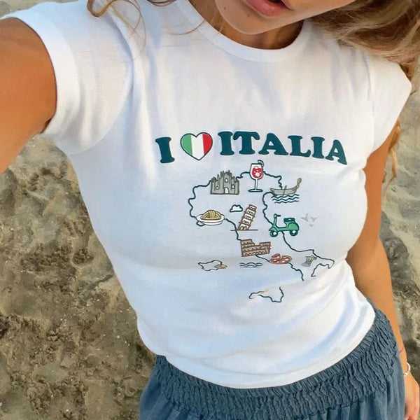 Italy Love Crop Top — vista frontale