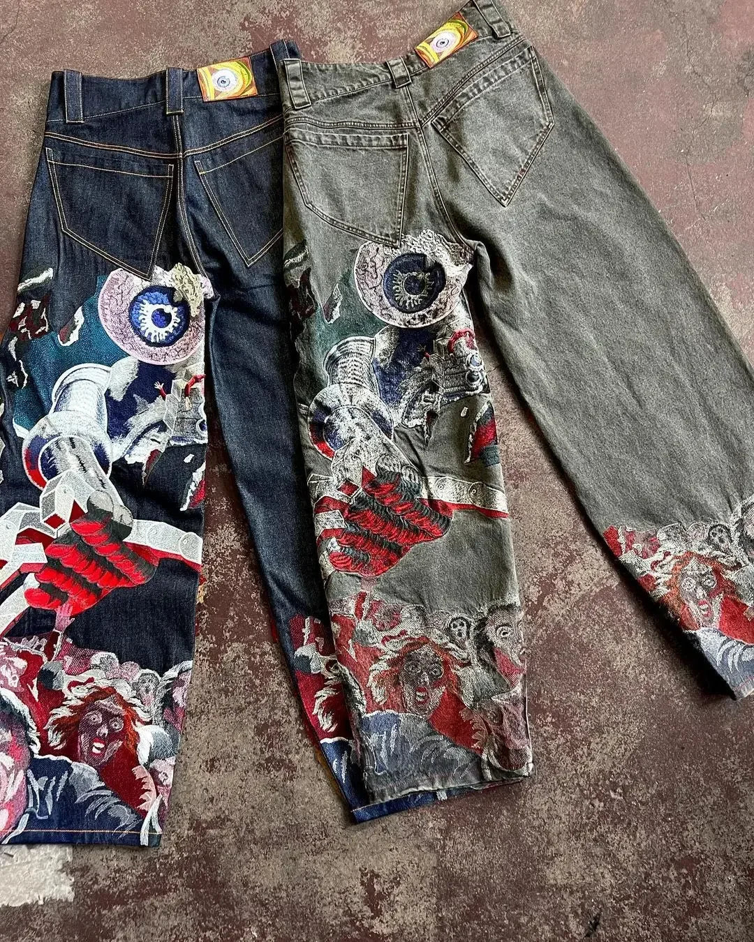 Japanese Embroidered Y2K Jeans — dettaglio