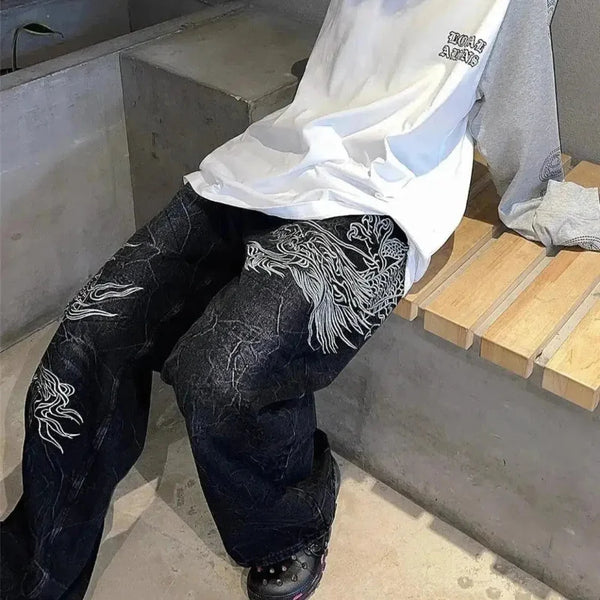 Japanese Embroidered Y2K Jeans