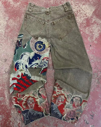 Japanese Embroidered Y2K Jeans — vista posteriore