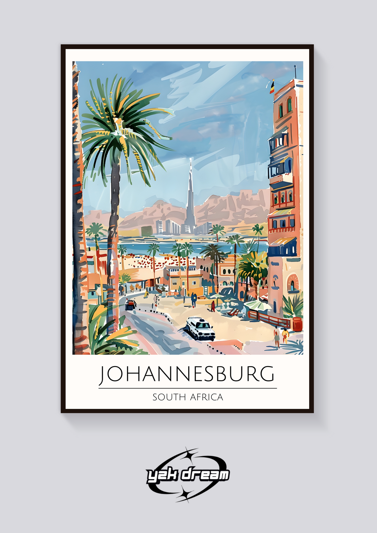 Johannesburg Skyline Poster — vista posteriore