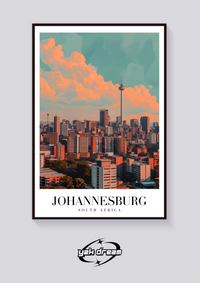Johannesburg Skyline Vintage Poster — vista posteriore