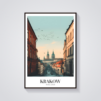 Krakow Poland Vintage Travel Poster — vista frontale