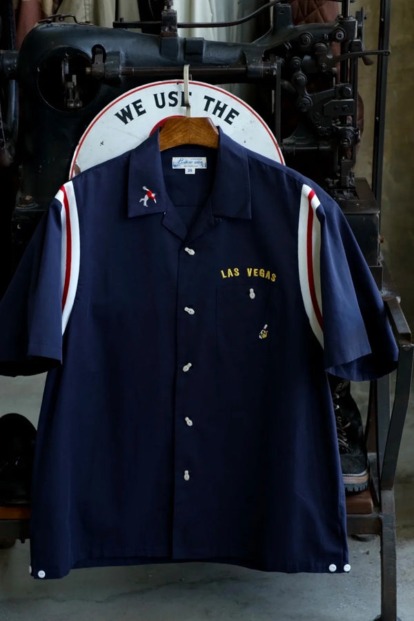 Las Vegas Embroidered Y2K Bowling Work Shirt — vista frontale