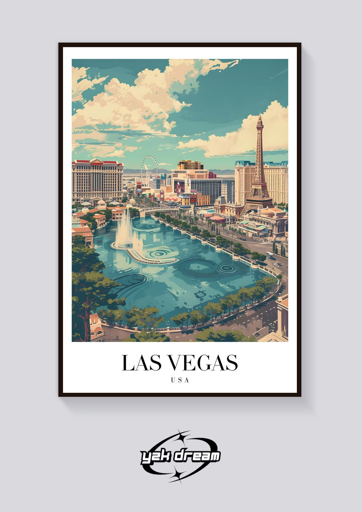 Las Vegas Vintage Travel Poster — vista posteriore