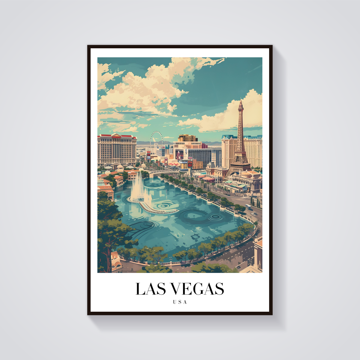 Las Vegas Vintage Travel Poster — vista frontale