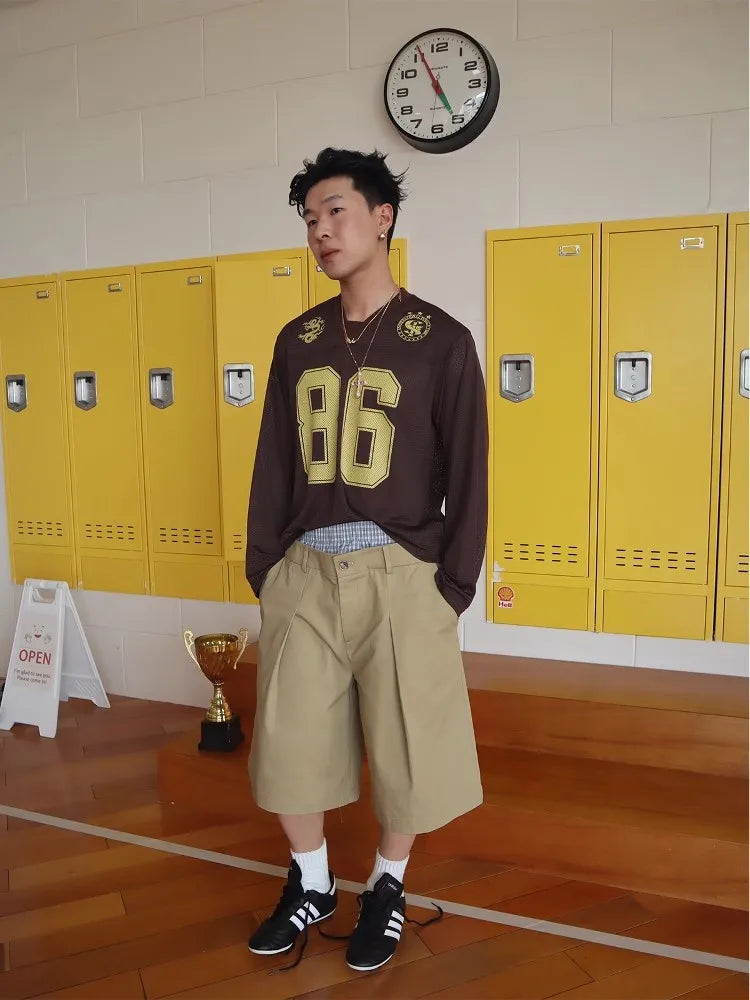 Layered Y2K Long Patchwork Shorts — dettaglio