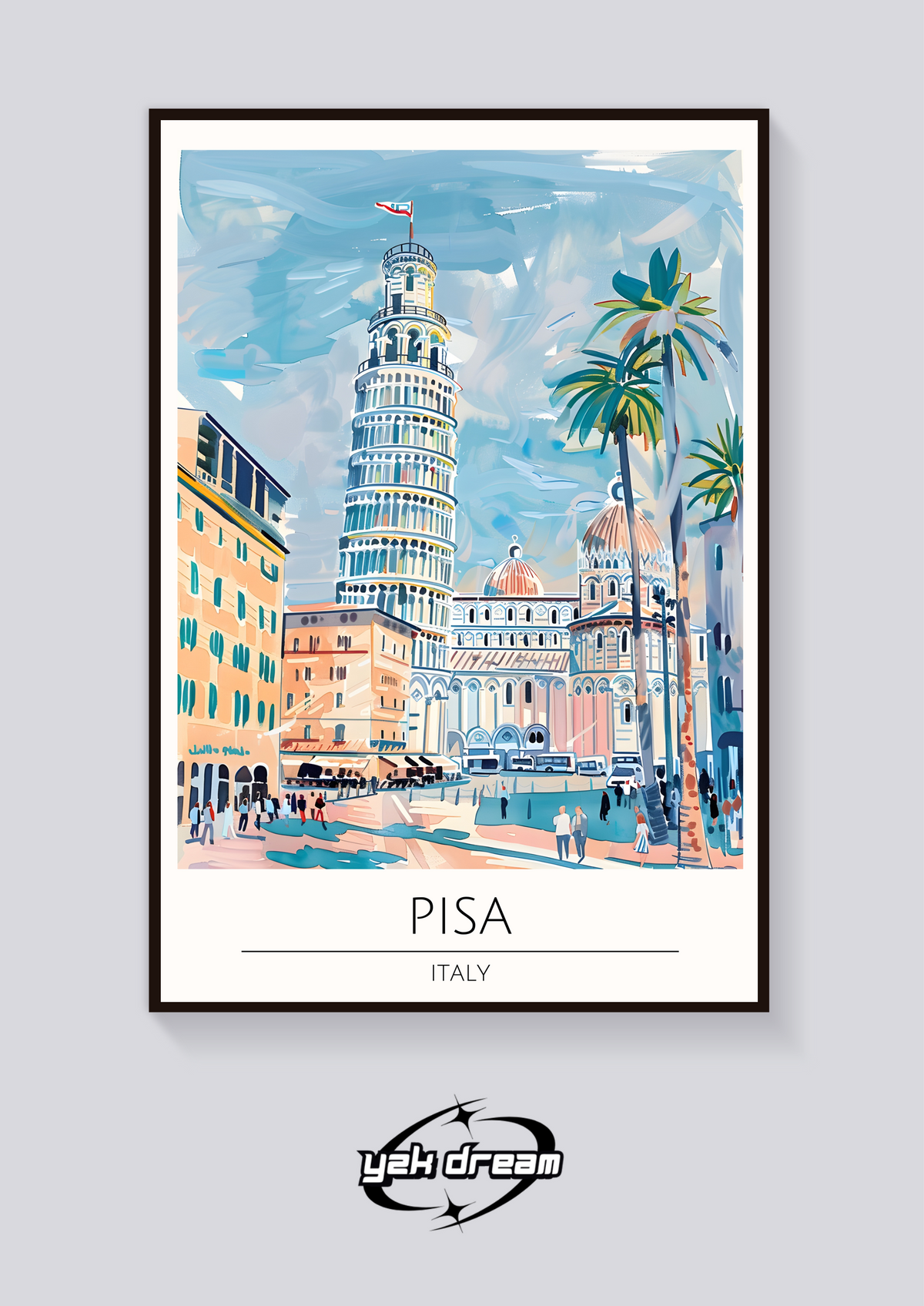 Leaning Tower of Pisa Poster — vista posteriore
