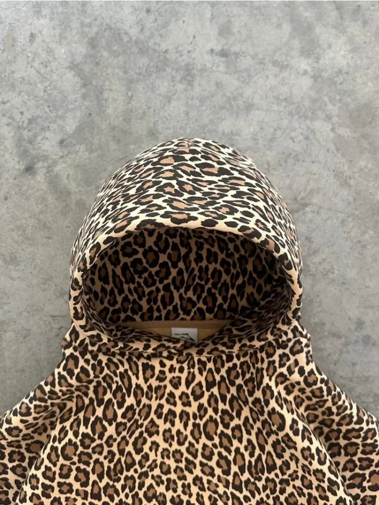 Leopard Print Y2K Graphic Hoodie — in alternativa