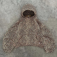 Leopard Print Y2K Graphic Hoodie — vista posteriore