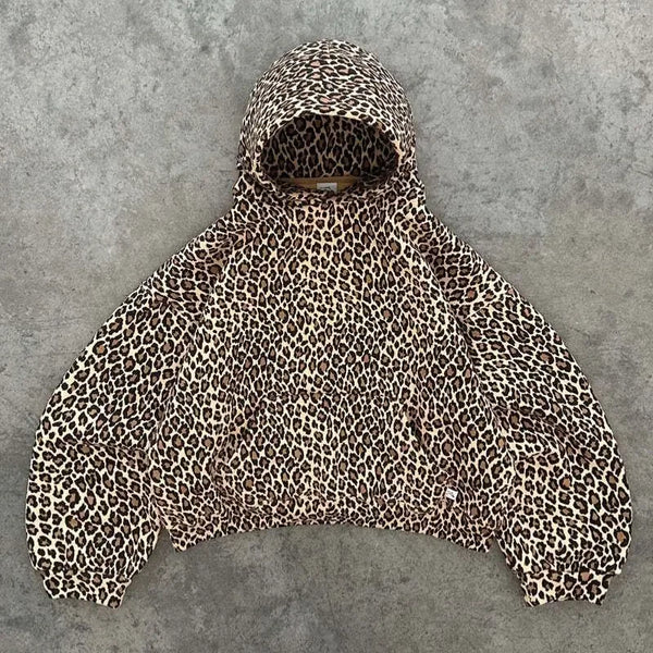 Leopard Print Y2K Graphic Hoodie