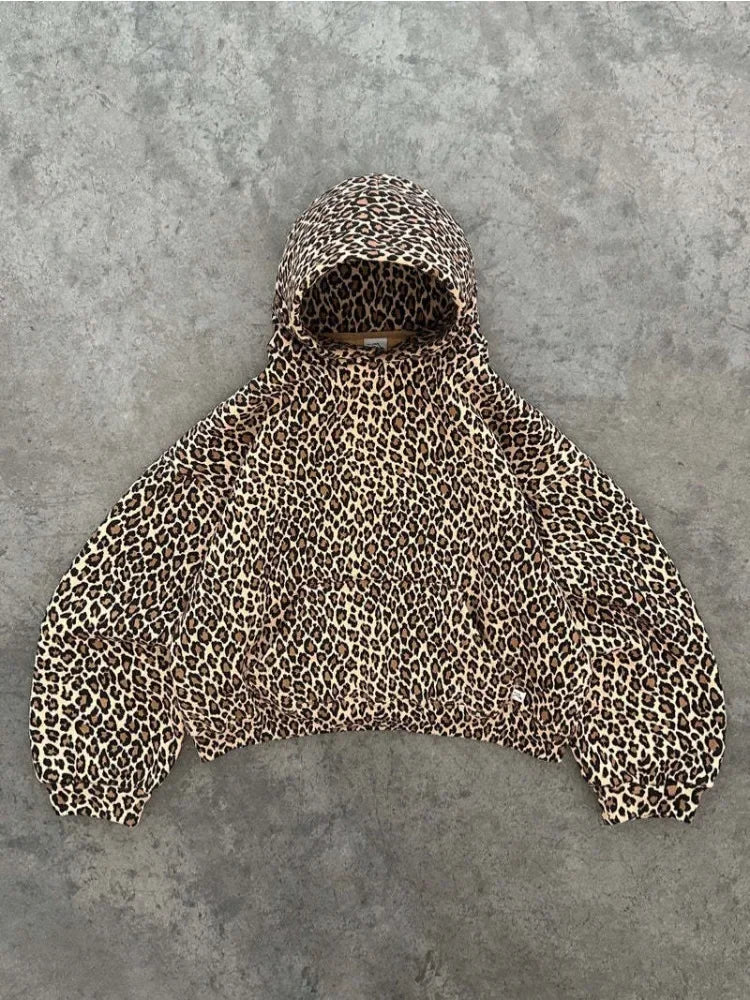 Leopard Print Y2K Graphic Hoodie — dettaglio della stampa
