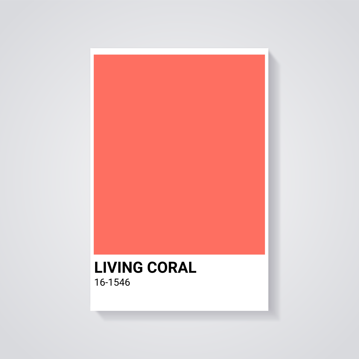 Living Coral Pantone Poster — vista posteriore
