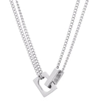 Locked Links Pendant Necklace — vista frontale