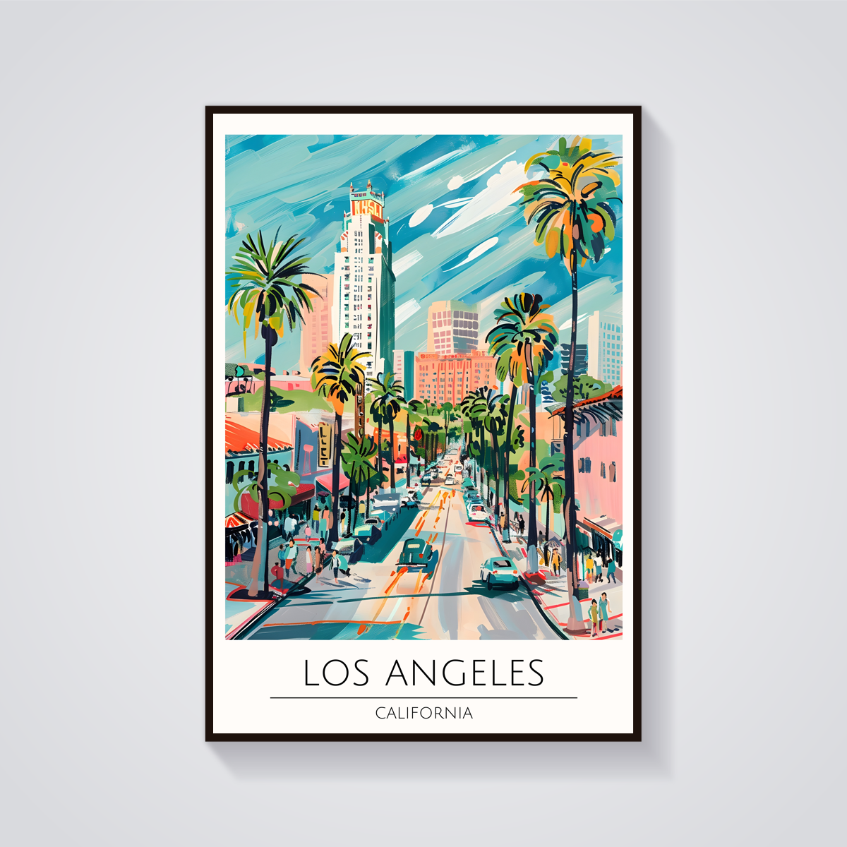 Los Angeles Skyline Poster — vista frontale