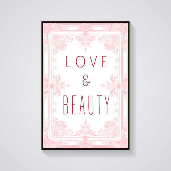 Love & Beauty Floral Poster — vista frontale