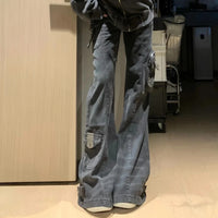 Low Waist Y2K Flared Cargo Jeans — vista posteriore