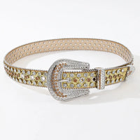 Luxury Rhinestone Y2K Faux Leather Belt — vista completa