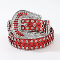 Luxury Rhinestone Y2K Faux Leather Belt — vista posteriore