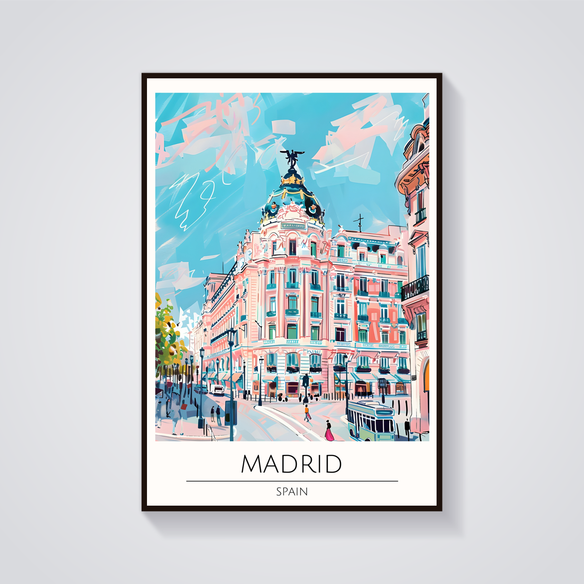 Madrid Metropolis Building Poster — vista frontale