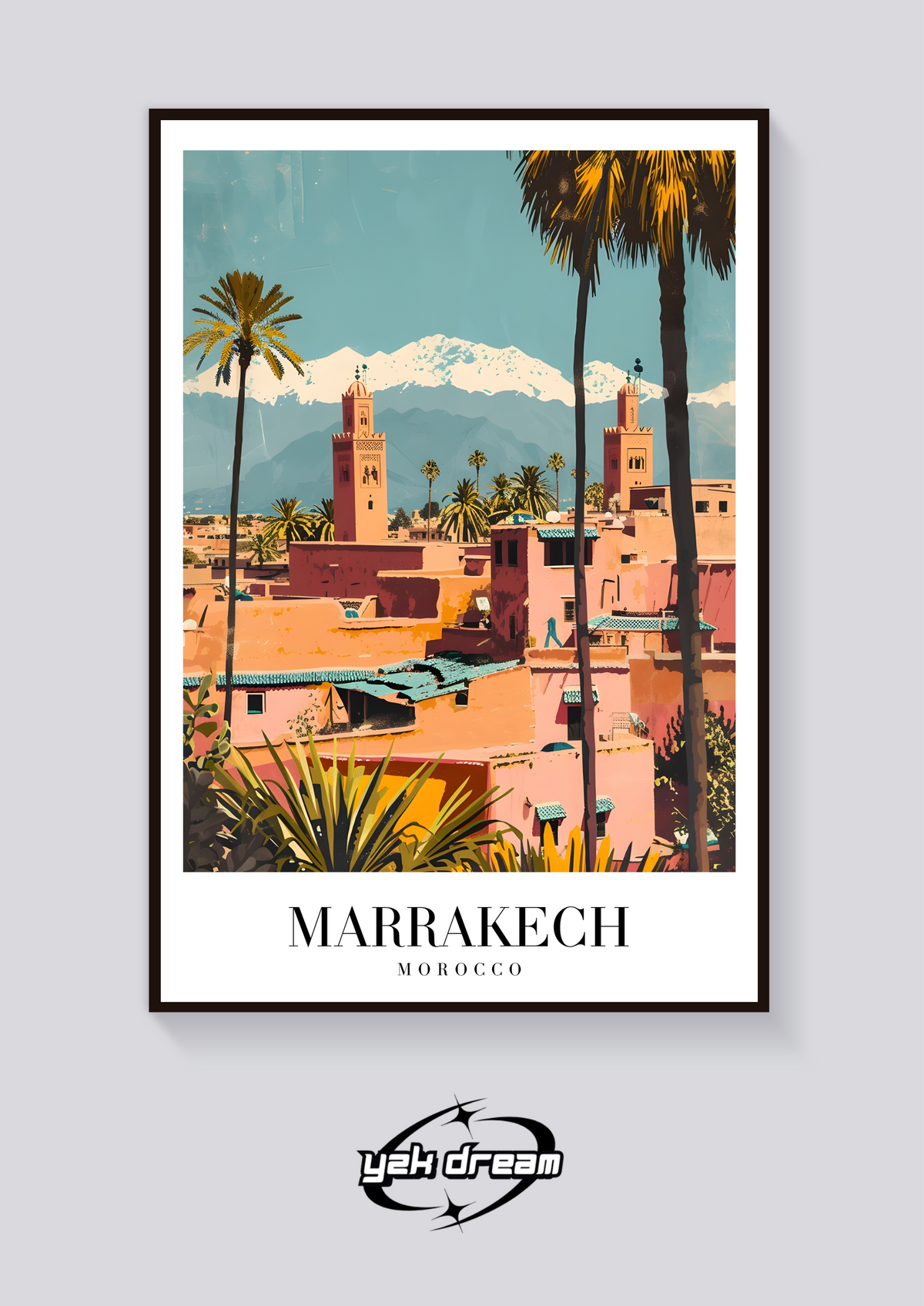 Marrakech Towers Vintage Poster — vista posteriore