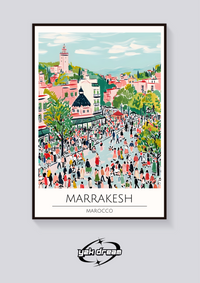 Marrakesh Morocco Street Poster — vista posteriore