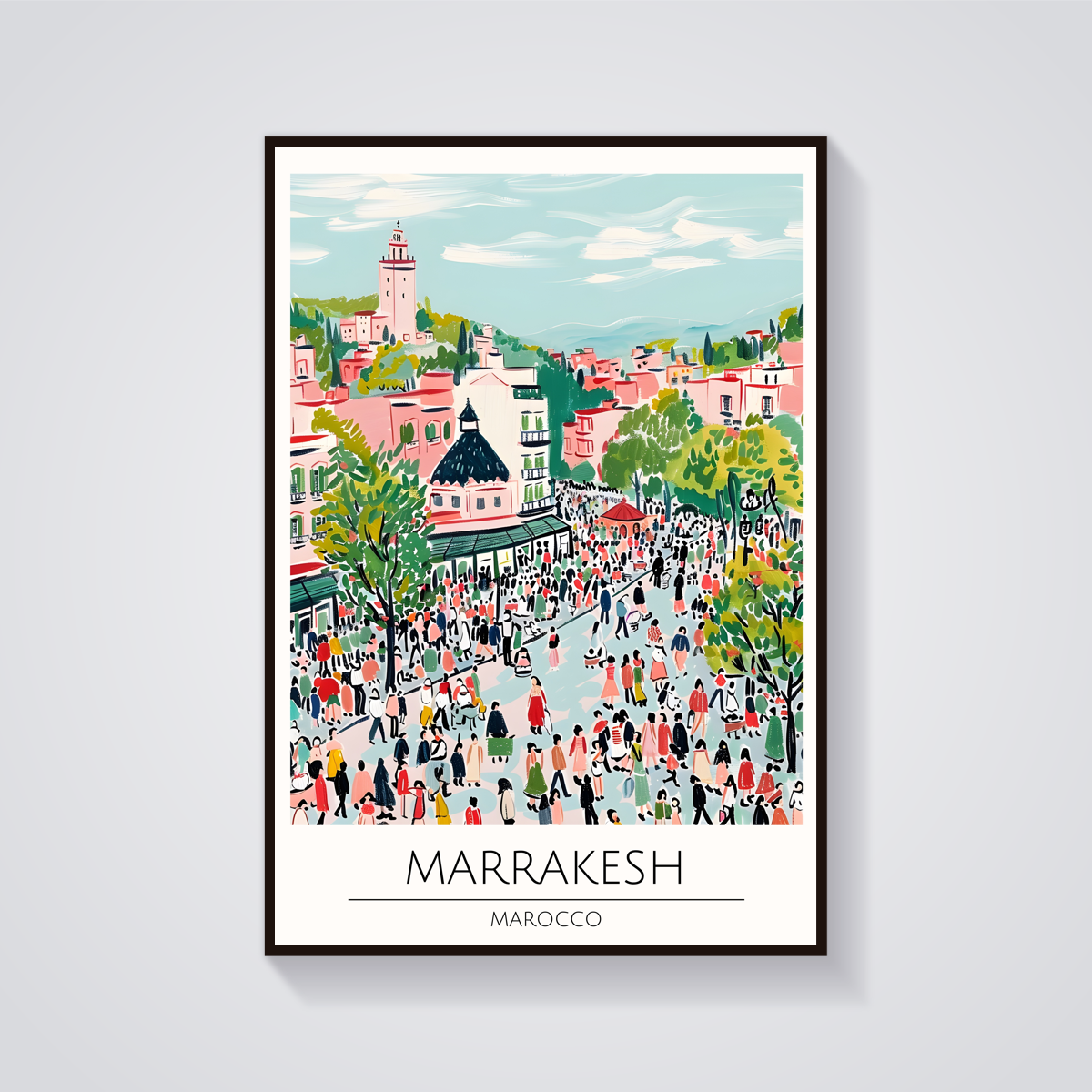Marrakesh Morocco Street Poster — vista frontale