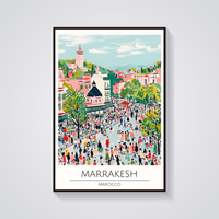 Marrakesh Morocco Street Poster — vista frontale