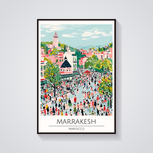 Marrakesh Morocco Street Poster — vista frontale
