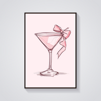 Martini with Pink Bow Poster — vista frontale