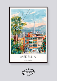 Medellin Cityscape Poster — vista posteriore