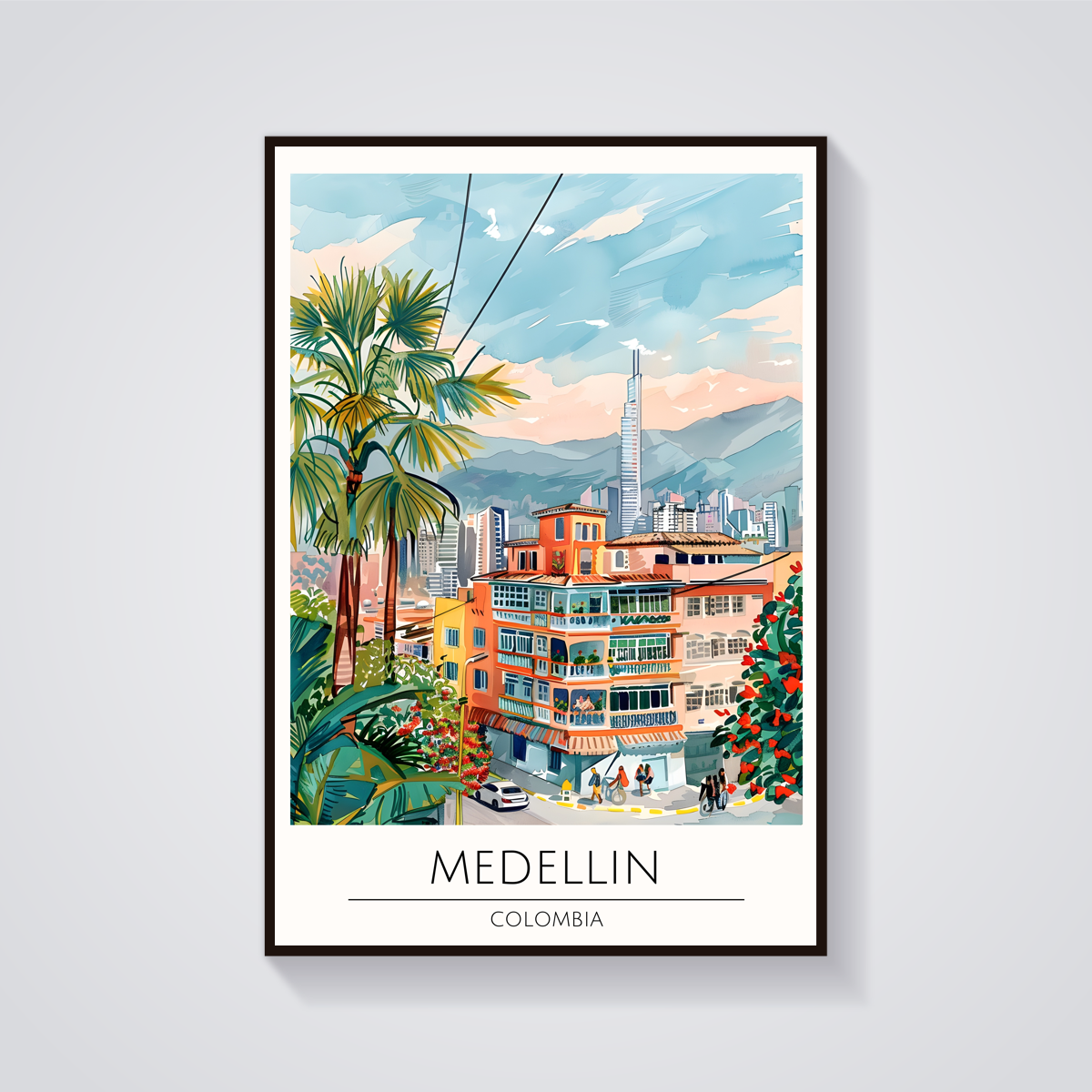 Medellin Cityscape Poster — vista frontale