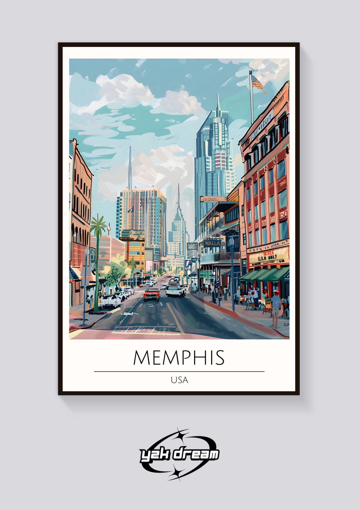 Memphis Downtown Poster — vista posteriore