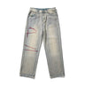 Mens Baggy Straight Leg Distressed Y2K Jeans