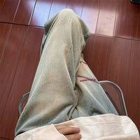 Mens Baggy Straight Leg Distressed Y2K Jeans — in alternativa