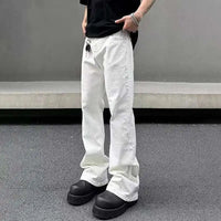 Mens Y2K American Style Micro Flared Denim Jeans — vista posteriore