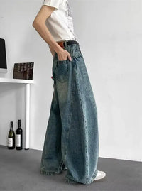 Mens Y2K Baggy Jeans Wide Leg Jeans — dettaglio della stampa