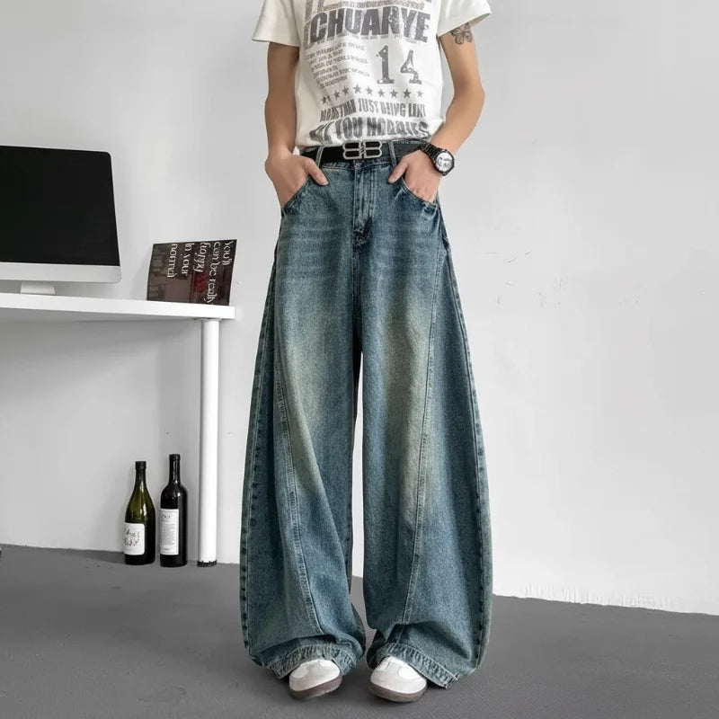 Mens Y2K Baggy Jeans Wide Leg Jeans — vista posteriore