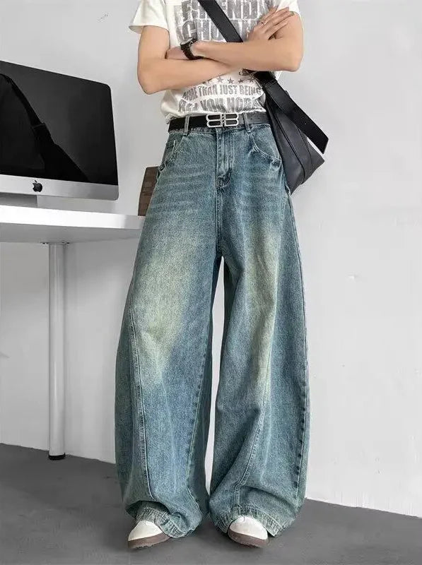 Mens Y2K Baggy Jeans Wide Leg Jeans — vista laterale