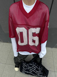 Mesh "06" Graphic Y2K Football Jersey — dettaglio