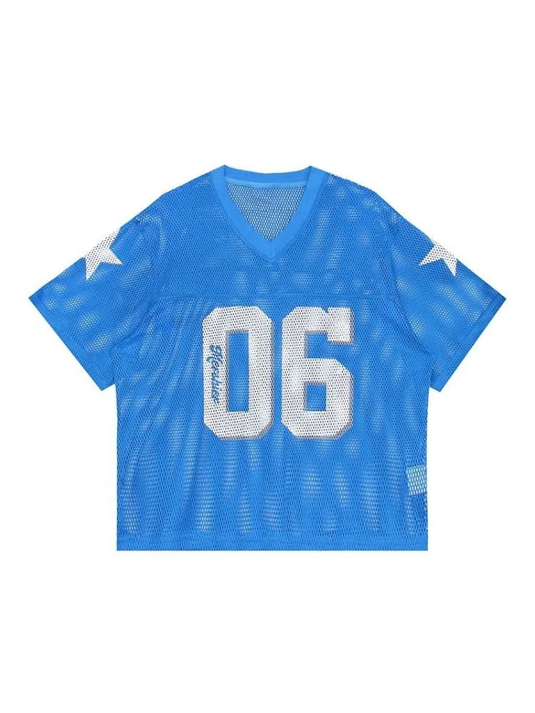 Mesh "06" Graphic Y2K Football Jersey — in alternativa