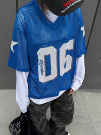 Mesh "06" Graphic Y2K Football Jersey — vista posteriore