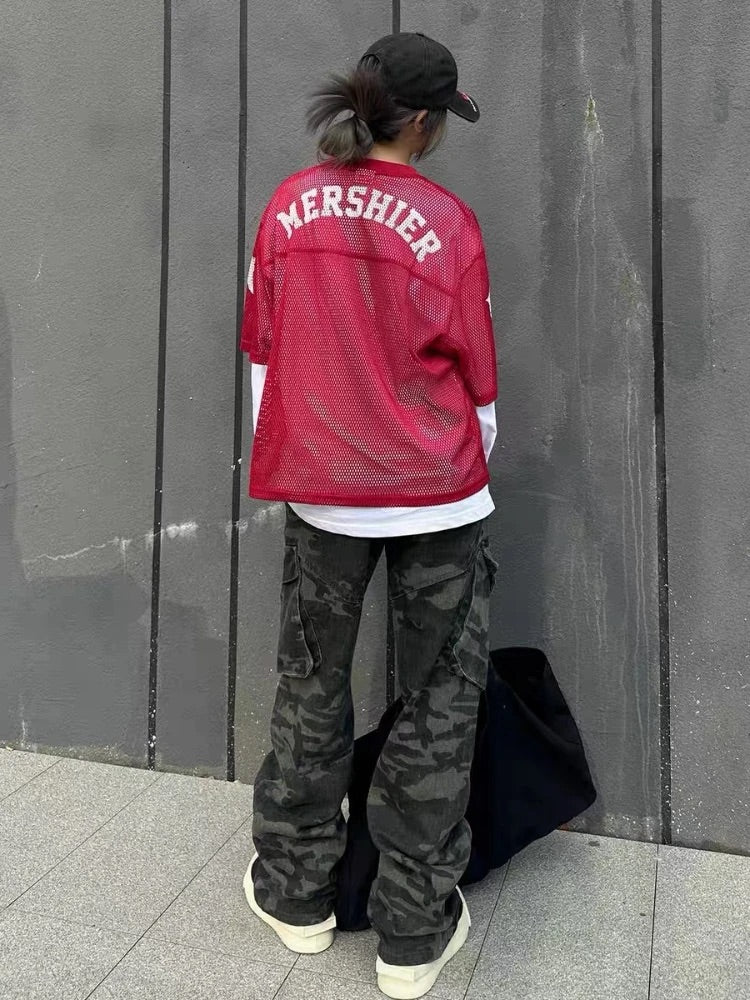 Mesh "06" Graphic Y2K Football Jersey — dettaglio della stampa