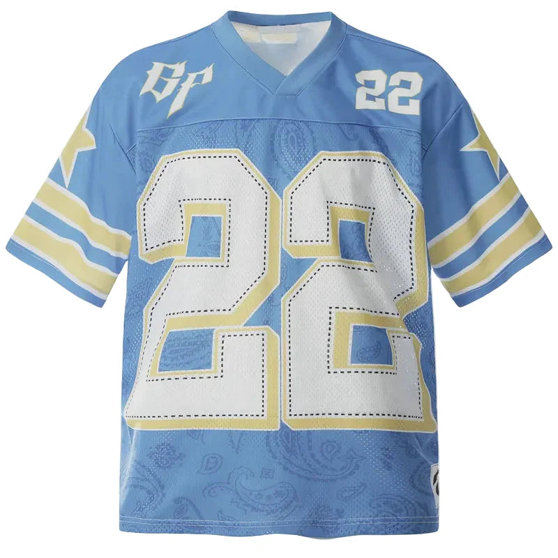 Mesh Oversized Y2K "22" Football Jersey — vista posteriore