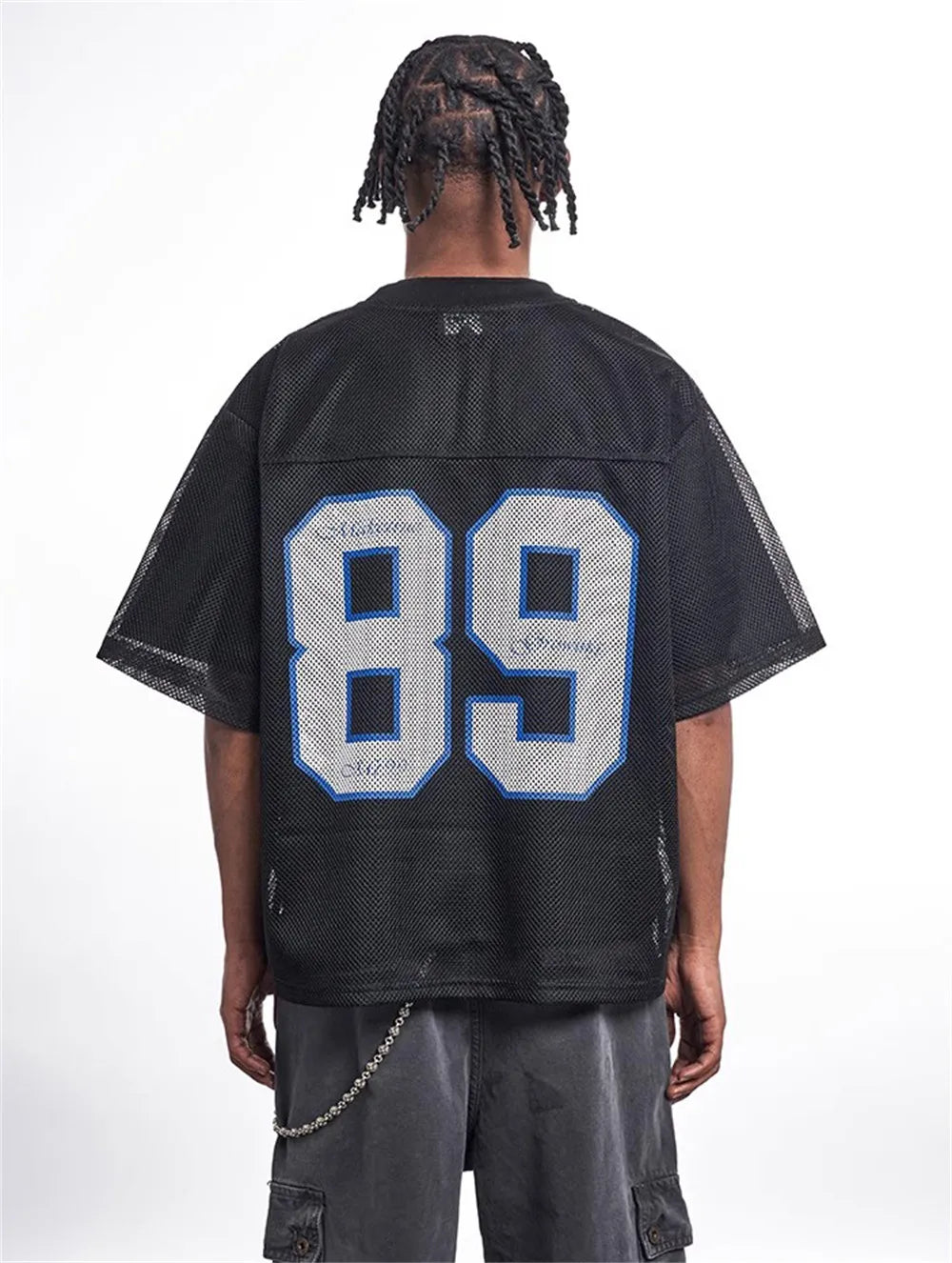 Mesh Short Sleeve Y2K Classic Football Jersey — dettaglio del tessuto