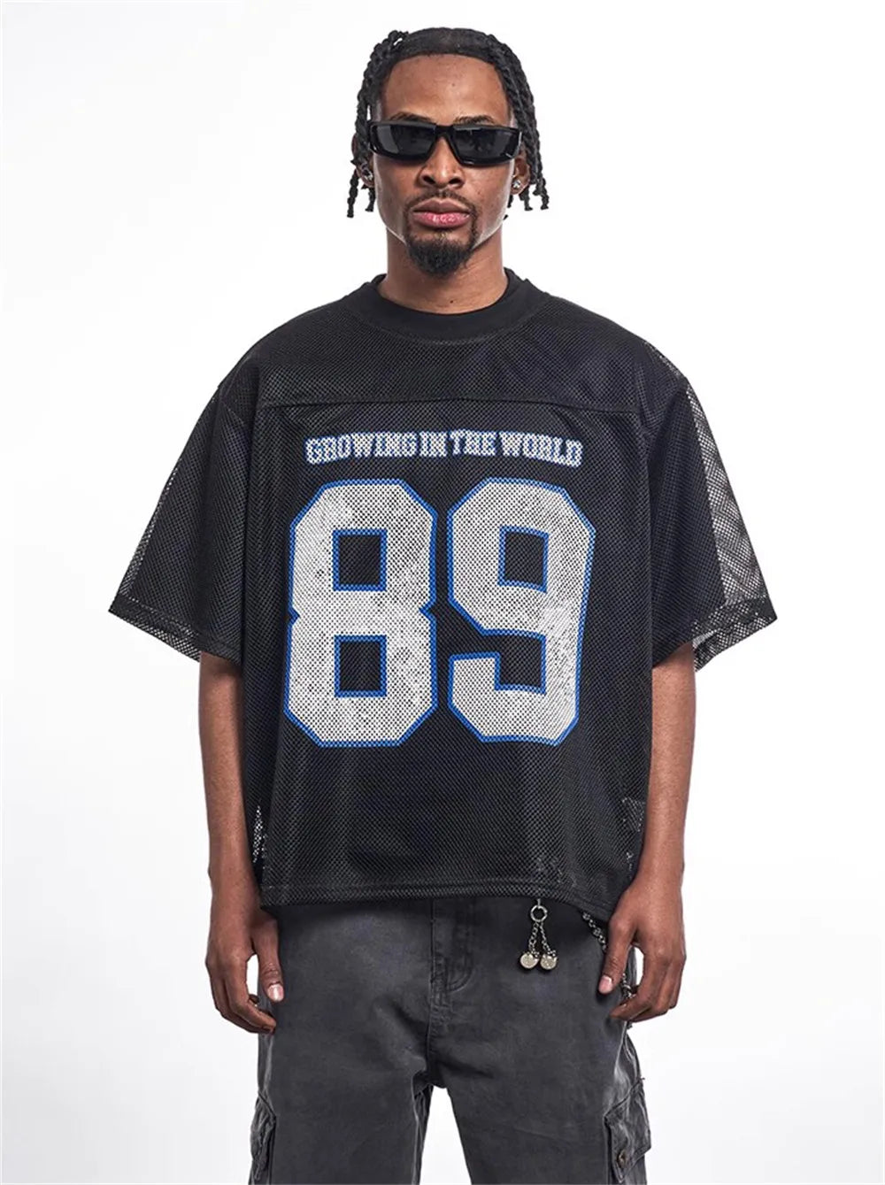 Mesh Short Sleeve Y2K Classic Football Jersey — dettaglio della stampa