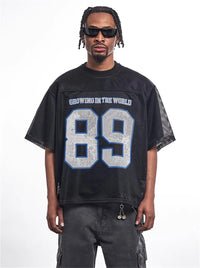 Mesh Short Sleeve Y2K Classic Football Jersey — dettaglio della stampa