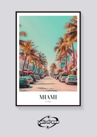 Miami Palm Beach Vintage Poster — vista posteriore