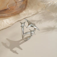 Minimalist Y2K Metal Star Open Ring — vista posteriore